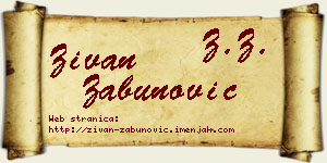 Živan Zabunović vizit kartica